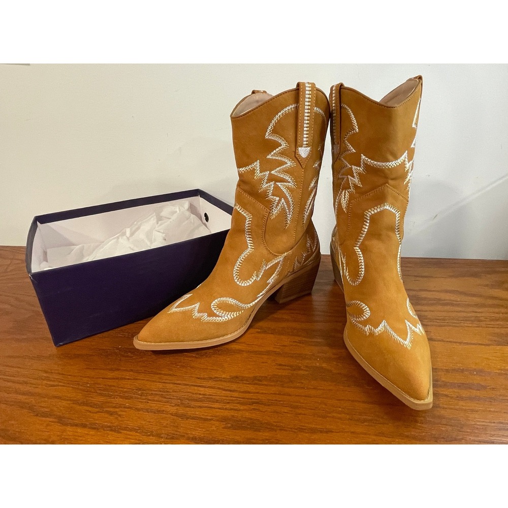 Tan Western Ankle Boots